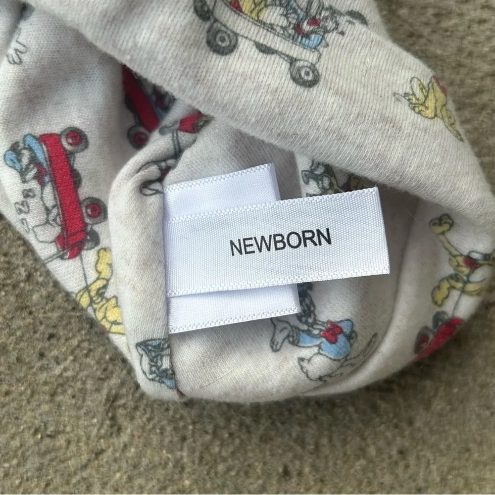 Disney Baby Mickey Mouse Ear Hat Newborn Gray Pluto Donald Knit Cap